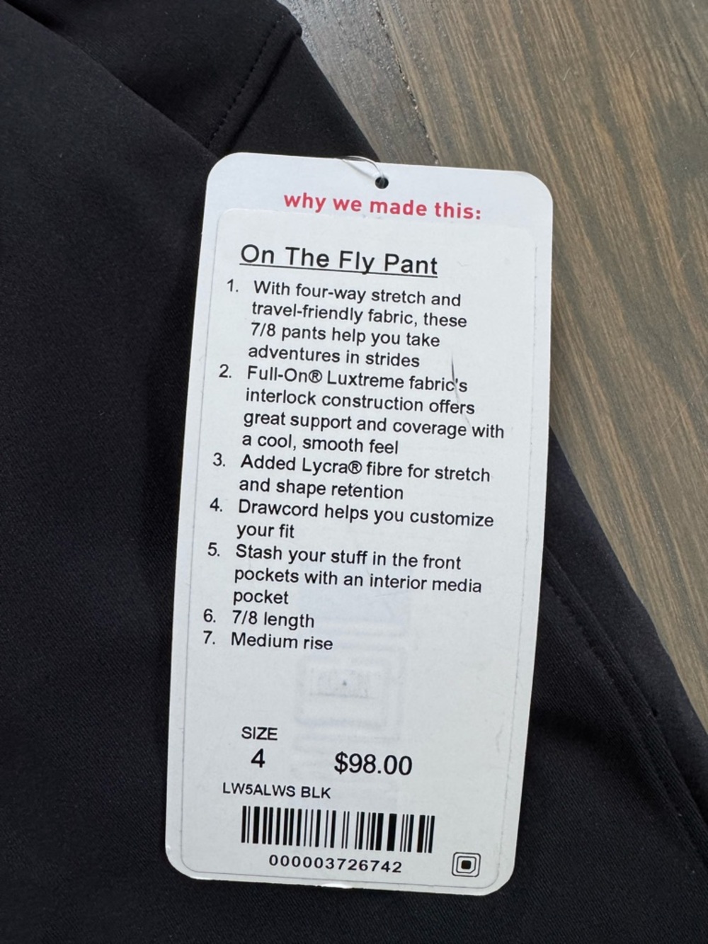 Lululemon on the fly pant 4 - Picture 2 of 5